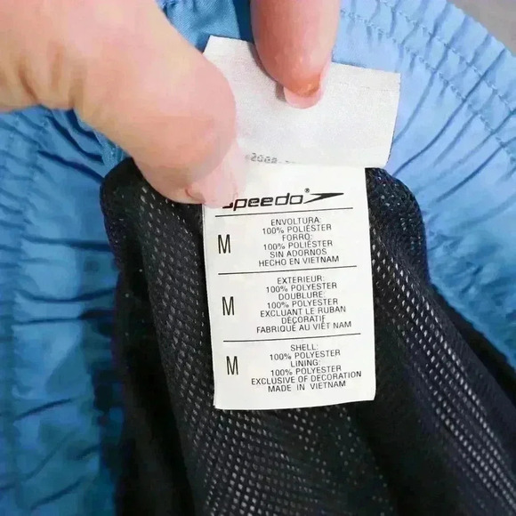 Speedo Swim Trunks Board Shorts M Liner 2 Pockets Blue & Teal Excellent Shape - Picture 11 of 14